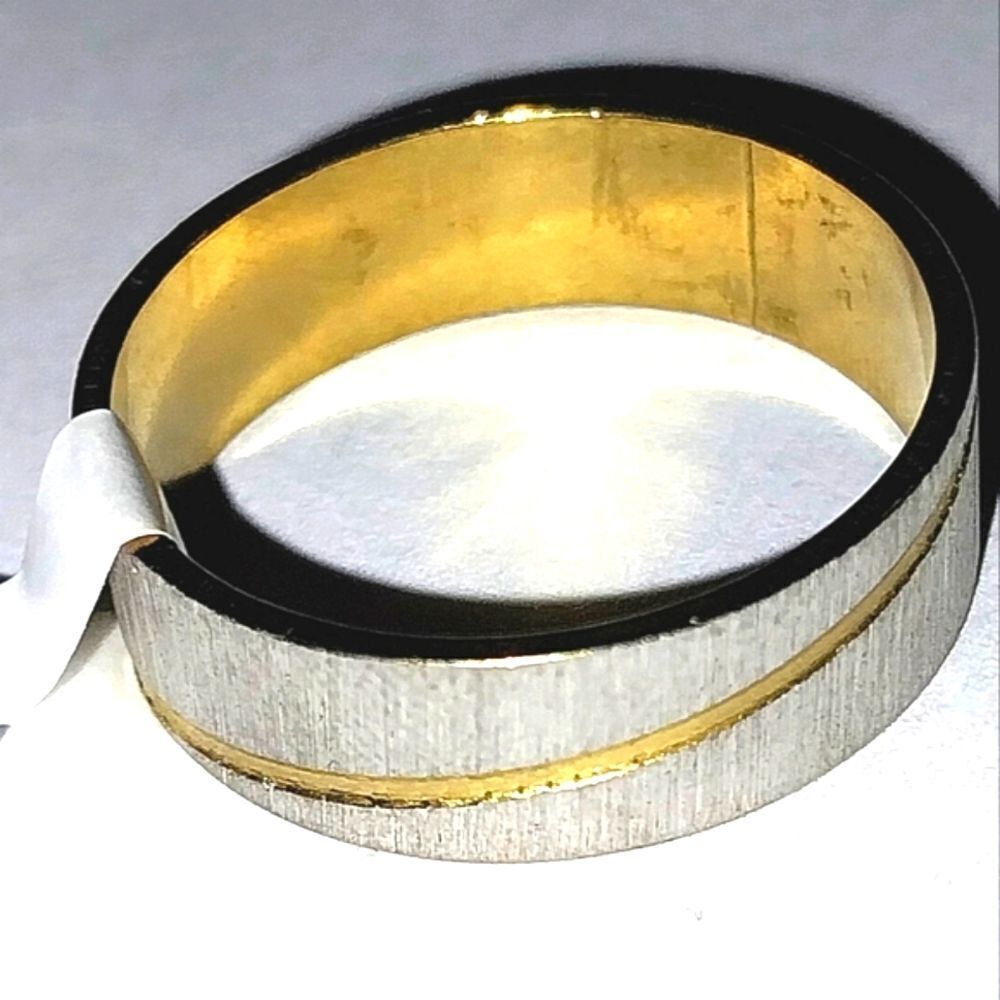Stainless steel wide band hypoallergenic nickel free Men's ring sz 11